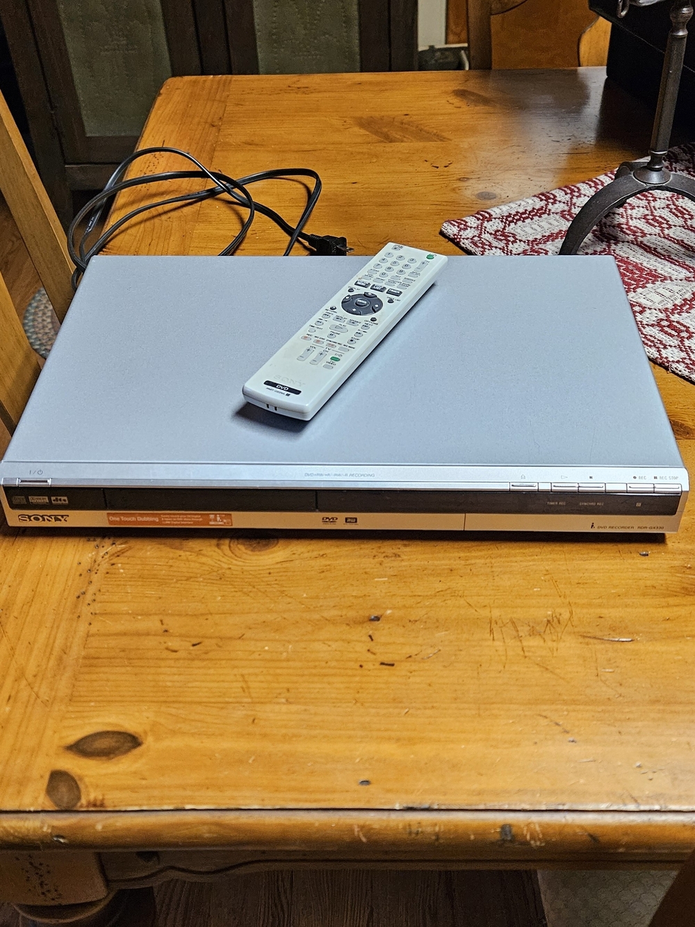 Sony Silver DVD Player And Recorder with Remote